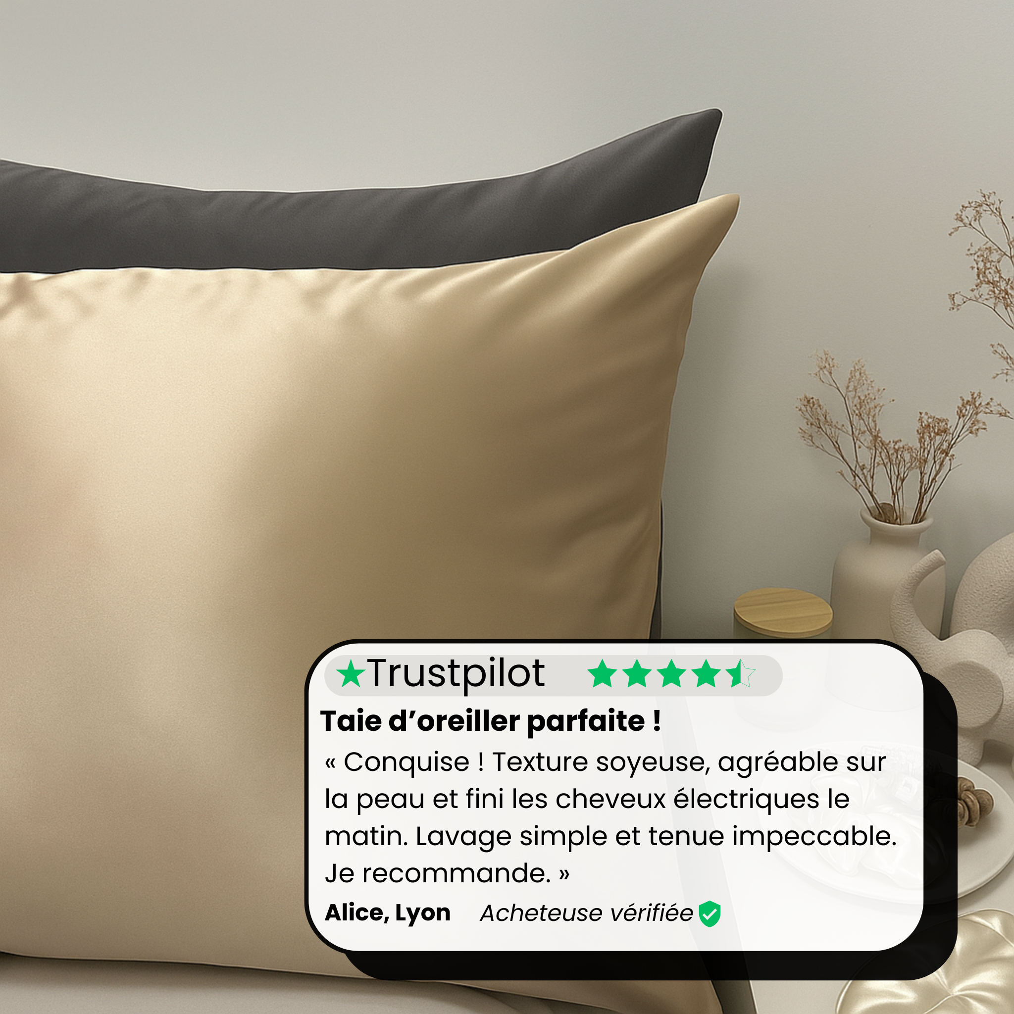 Taie d'oreiller en soie